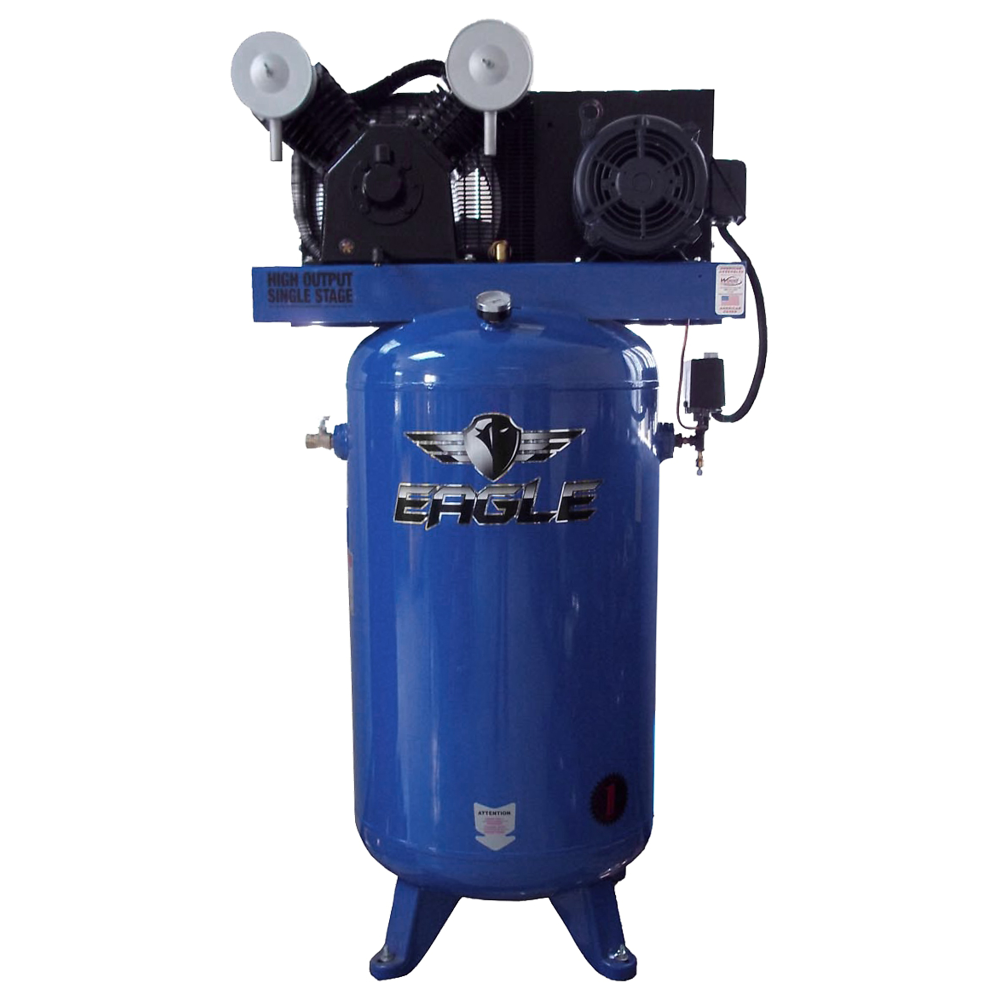 EAGLE, 80 Gallon 30 CFM Air Compressor, Horsepower 7.5 HP, Air Tank Size 80 Gal, Model# C7380V1-CS4